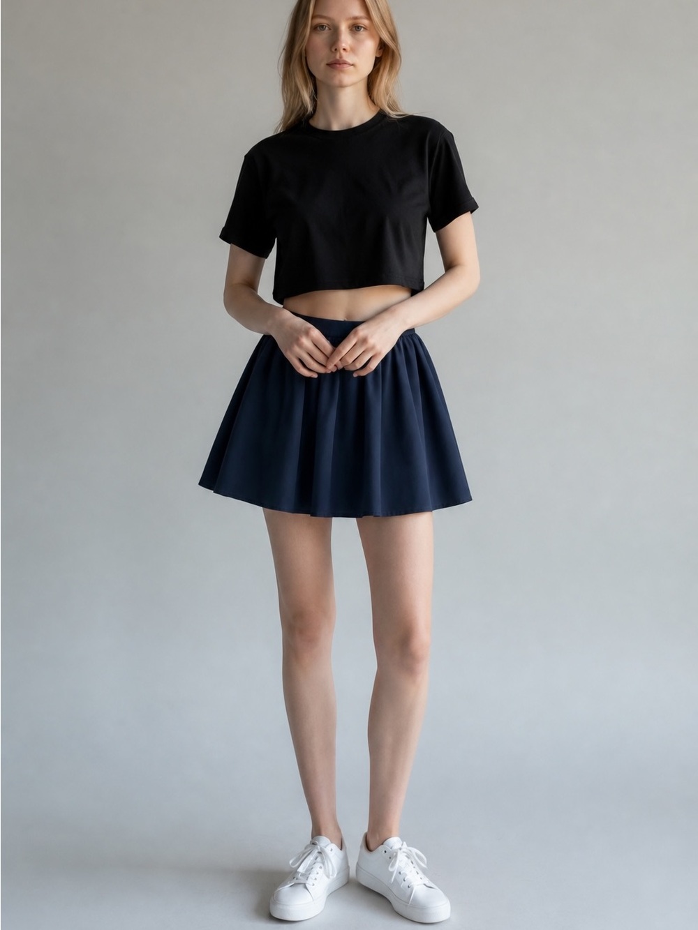 J. Crew Navy Mini Circle Skirt